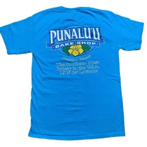 Punalu’u Bake Shop Electric Blue T Shirt 100% Cotton Small